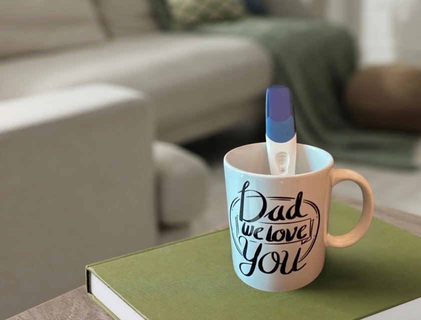 Pregnancy Announcement to Dad in a mug